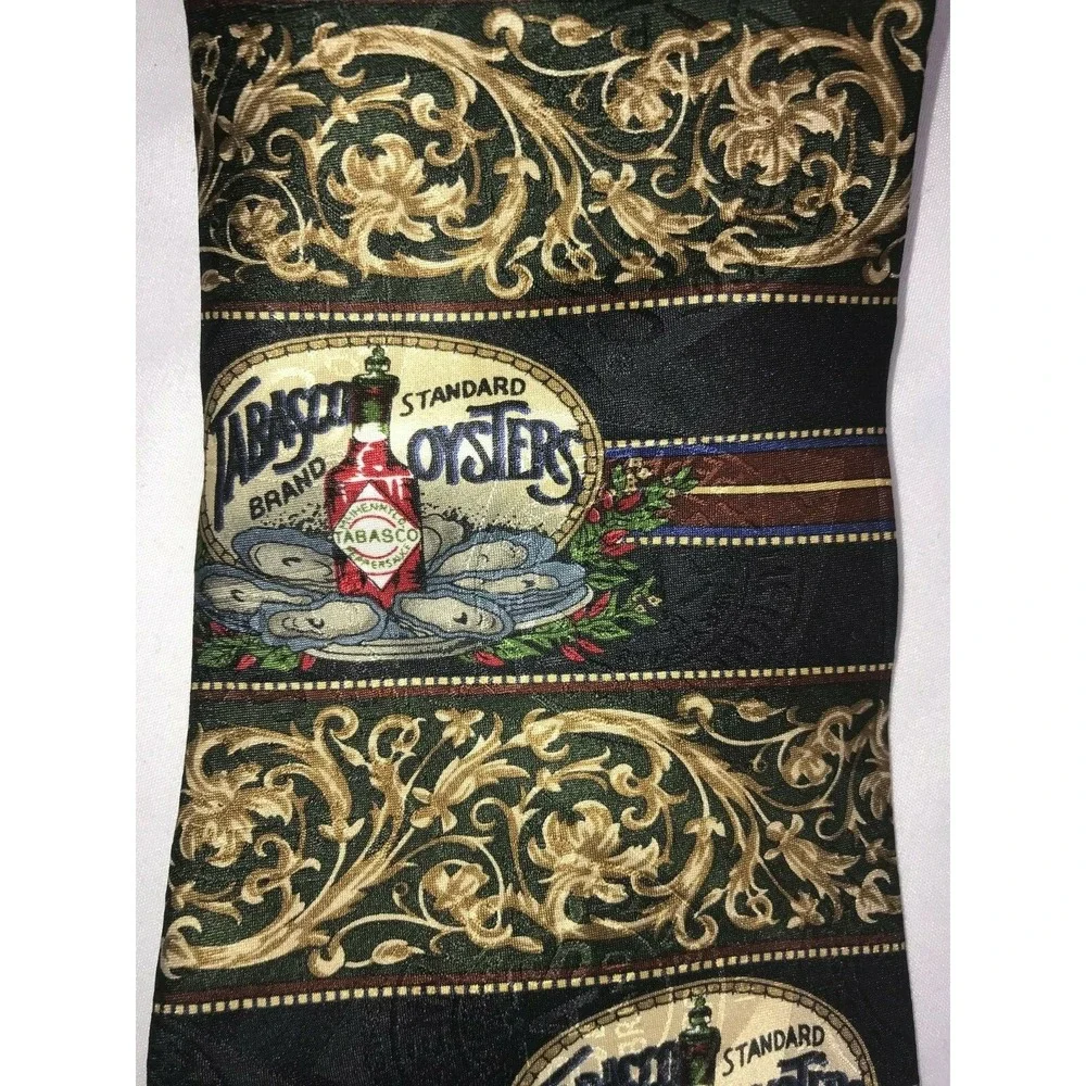 Tabasco Brand Standard Oysters Pattered 100%‎ Silk Neck Tie 59